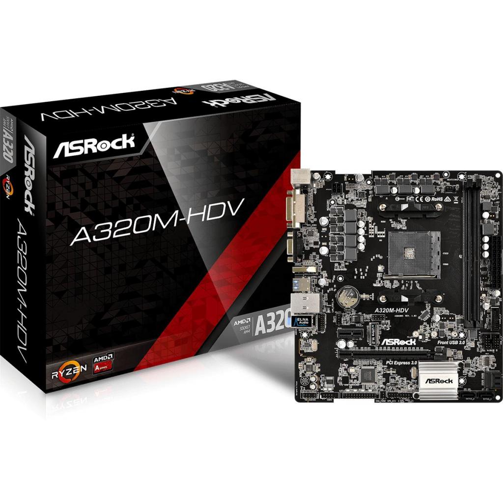 Материнская плата ASRock A320M-HDV (sAM4, AMD A320, MicroATX) (A320M-HDV) Новый